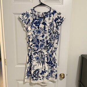 Cupshe Blue and White Floral Romper